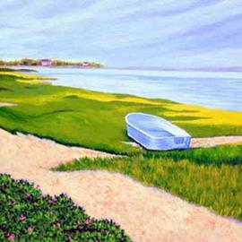 Renee Rutana: 'Anticipation', 2006 Acrylic Painting, Seascape. Artist Description: This row boat was waiting along the shore in Chatham at the Cape. This is a gallery wrapped canvas with the painting extending out to the edges. Painted in an Impressionistic style....
