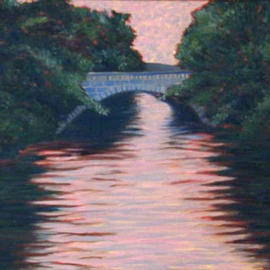 Renee Rutana: 'Connection', 2001 Oil Painting, Landscape. Artist Description: This is another piece from my home town, Uxbridge, Massachusetts. It is a bridge over the Blackstone River, thus as its name suggests, this is my 