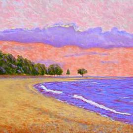 Renee Rutana: 'Tranquillity', 2006 Acrylic Painting, Seascape. Artist Description: A romantic rendering of the Connecticut shore. * This is painted on a gallery wrapped canvas with the painting extending out to all the sides....
