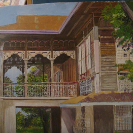 Reynaldo Gatmaitan: 'Ancestral House', 2010 Oil Painting, Architecture. 