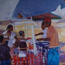 Reynaldo Gatmaitan: 'The Vendors', 2011 Oil Painting, Figurative. 