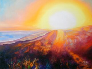 Richard Freer: 'dorset evening coastline', 2020 Oil Painting, Expressionism. Sunset on a Dorset coastline...