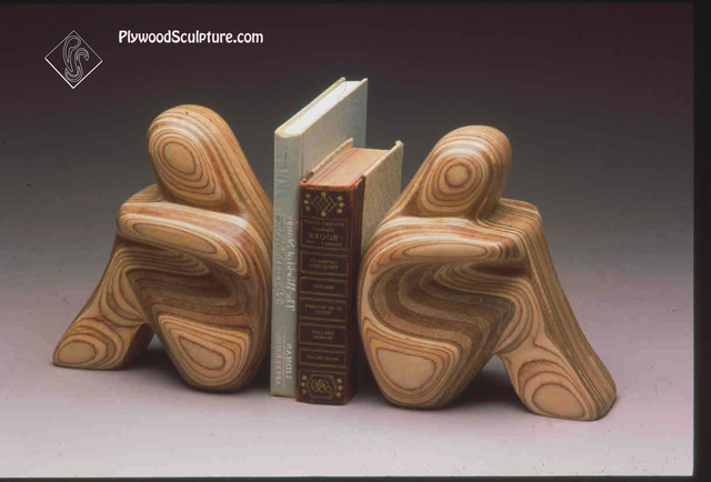 Artist Robert Hargrave. 'Figurative Bookends' Artwork Image, Created in 2015, Original Sculpture Wood. #art #artist