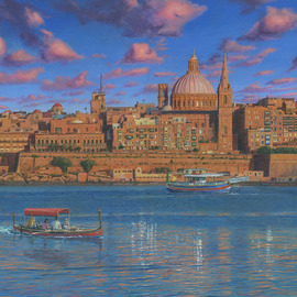 Richard Harpum Artwork Evening in Valletta Harbour, Malta, 2014 Giclee, Landscape