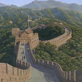 Richard Harpum: 'Great Wall of China, Mutianyu Section', 2013 Acrylic Painting, Landscape. Artist Description:  I have visited China many times, mostly on business, and have been fortunate enough to visit the Great Wall three times. My first visit was in 1999 when two work colleagues and I found ourselves in Beijing at a weekend. We decided to visit the Mutianyu Section of ...