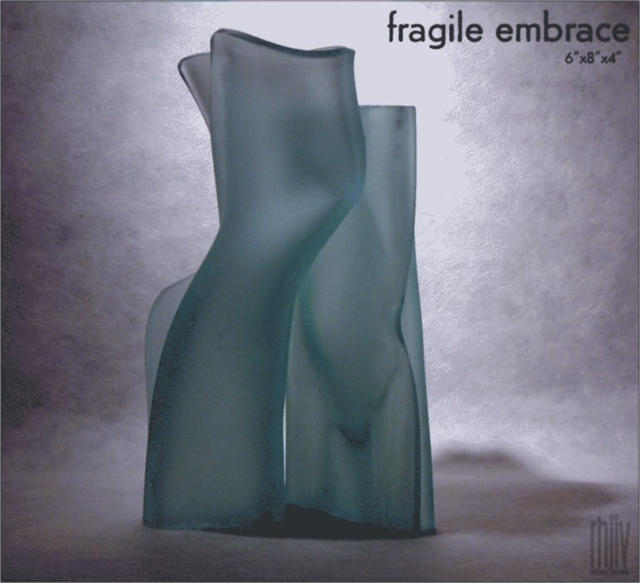 Artist R H Jannini Iv. 'Fragile Embrace' Artwork Image, Created in 2003, Original Glass Cast. #art #artist