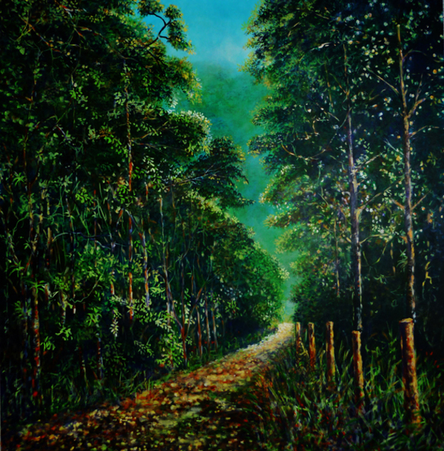 Ricardo Sanchez Beitia  'Quetzal Trail', created in 2010, Original Painting Acrylic.