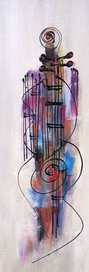 Robert Berry: 'Lady Guitar Soul', 2013 Acrylic Painting, Music.  The Art of Jazz on canvas using acrylic and cern relief outliner paint. ...