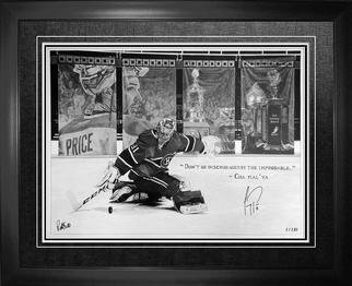 Robb Scott: 'Carey Price Autographed Original Art', 2015 Pencil Drawing, Sports. This is an original drawing of Carey Price. It is a one of one. It is signed by Carey Price and Robb Scott. It comes with a certificate of authenticity from Frameworth Sports Marketing. The size of the drawing is 19 x 29 ( unframed) . This drawing took over 200 hours ...