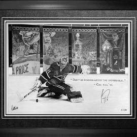 Robb Scott: 'Carey Price Autographed Original Art', 2015 Pencil Drawing, Sports. Artist Description: This is an original drawing of Carey Price. It is a one of one. It is signed by Carey Price and Robb Scott. It comes with a certificate of authenticity from Frameworth Sports Marketing. The size of the drawing is 19 x 29 ( unframed) . This drawing took over ...