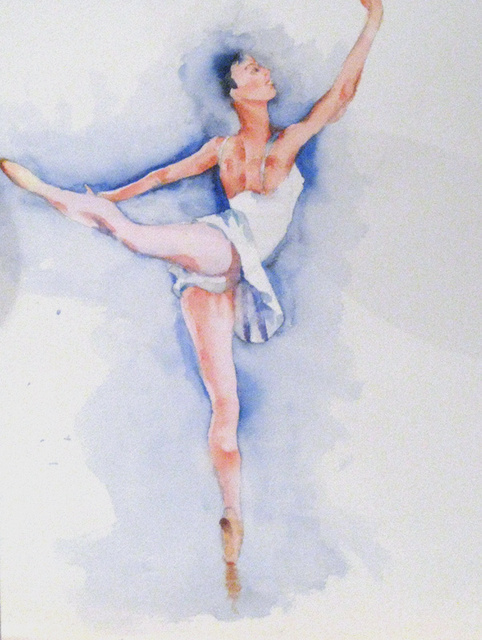 Artist Roderick Brown. 'Ballerina 1' Artwork Image, Created in 2008, Original Watercolor. #art #artist
