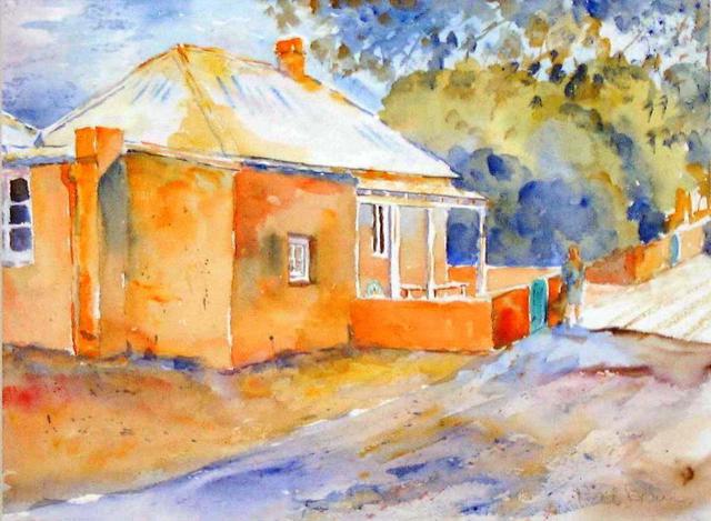 Artist Roderick Brown. 'Rottnest Cottage' Artwork Image, Created in 2003, Original Watercolor. #art #artist