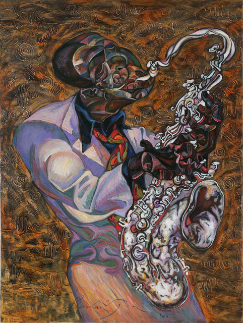 Artist Roman Nogin. 'John Coltrane' Artwork Image, Created in 2020, Original Painting Oil. #art #artist