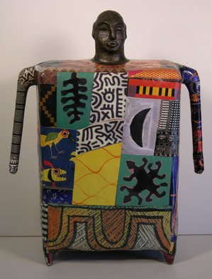 Ron Allen: 'Africa', 2015 Mixed Media Sculpture, Abstract Figurative. cement, collaged photographs...