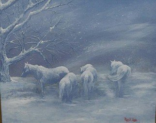 Ronald Lunn: 'Spirits of the Storm', 2017 Oil Painting, Animals. For the love of horses...