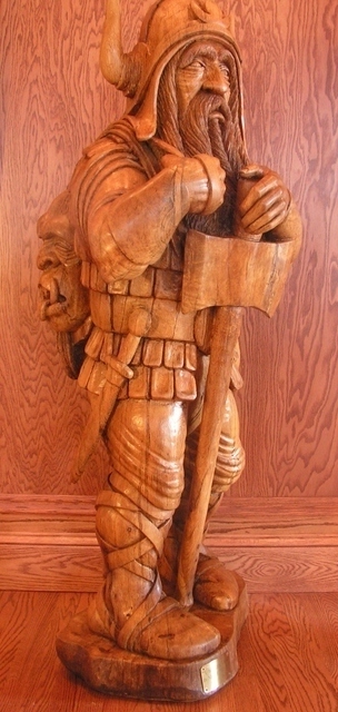 Ronald Smith  'A Warrior Dwarf Is Never Too Old', created in 1997, Original sculpture wood.