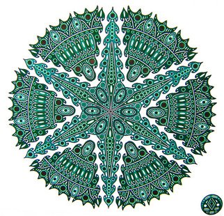 Ron Zilinski: 'Sisth Sense', 2007 Pen Drawing, Meditation.  This drawing is a design called Sixth Sense and it is a design within a design within still another design.  I call it Sixth Sense because it plays with the mind, especially if you look at the center and allow your mind to relax and feel the moment as it...