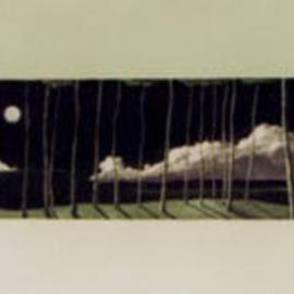 Ron Wilkinson: 'Moon Shadows', 2002 Acrylic Painting, Landscape. Artist Description: Now located in Domfront France...