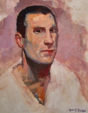 Jerry Ross: 'Portrait of Italian Soccer Player', 2014 Oil Painting, Landscape.  Inspired by many trips to Italy and the huge soccer culture there. The face displays courage and determination. This portrait sketch, done in a loose brushwork style, depicts the face of an individual athlete. The colors are warm flesh tones that contrast with the black hair and white shirt of...