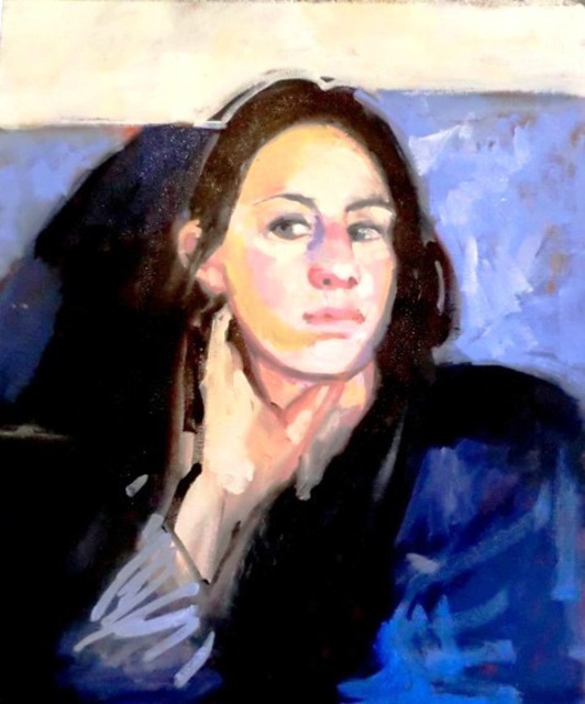 Jerry Ross  'The Girl On The Train', created in 2010, Original Painting Oil.