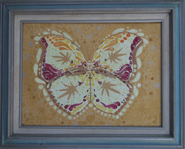 Artist Cathy Dobson. 'Psychedelic Butterfly' Artwork Image, Created in 2013, Original Painting Oil. #art #artist