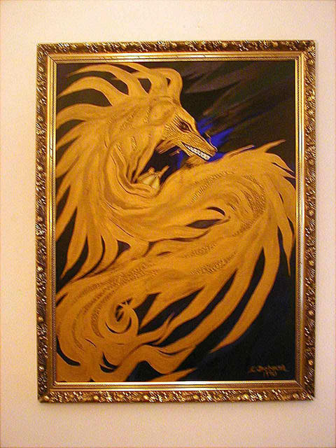 Artist Cathy Dobson. 'Sea Serpent 2' Artwork Image, Created in 1990, Original Painting Oil. #art #artist