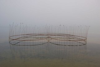 Roy Staab: 'NWL SPECTACAL', 2005 Giclee - Open Edition, Conceptual.  ephemeral site installatonNorthwest Landing Beach, East Hampton, New York.composition made of two circles touchingmade of phragimites reeds from near work.July 2005 ...