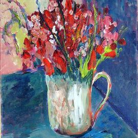 Roz Zinns: 'A Splash of Red', 2005 Acrylic Painting, Floral. Artist Description: A cheery bouquet to brighten your day...