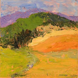 Roz Zinns: 'Bonny Glen', 2008 Acrylic Painting, Abstract Landscape. Artist Description:  Colorful, uplifting landscape ...