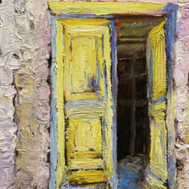 Roz Zinns: 'Greek Doorway', 2011 Oil Painting, Religious. Artist Description:  Doorway of Greek church from 1600's ...