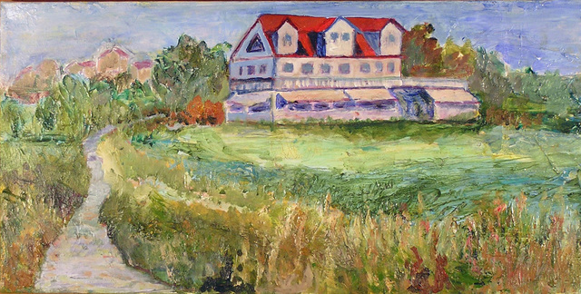 Artist Roz Zinns. 'House In The Meadow' Artwork Image, Created in 2010, Original Collage. #art #artist