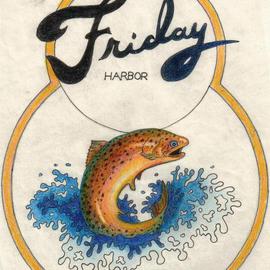 Reinhardt Hollstein: 'Friday Harbor', 2005 Pen Drawing, Sports. Artist Description: Friday Harbor T- shirt Logo. ...