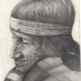 Reinhardt Hollstein: 'Lost Tribe', 2005 Pencil Drawing, Portrait. Artist Description: Portrait of a Souix Indian....