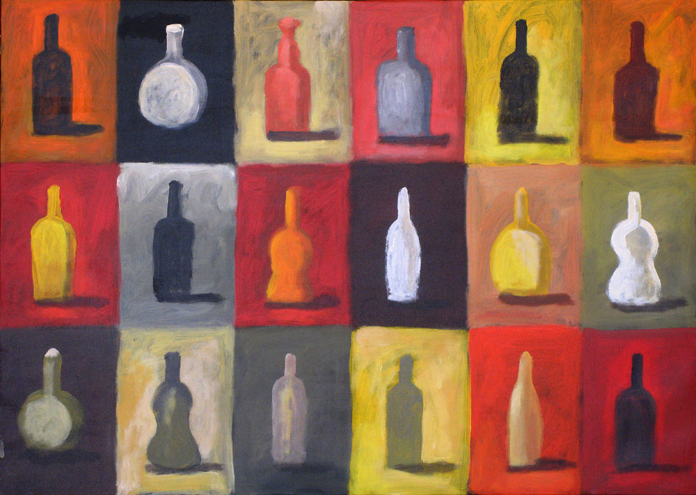Alberto Ruggieri: 'bottle', 2006 Acrylic Painting, Figurative.  abstract, decorative, texture, still life, ...