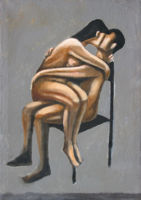 Alberto Ruggieri  'Embrace And Chair', created in 2006, Original Painting Acrylic.