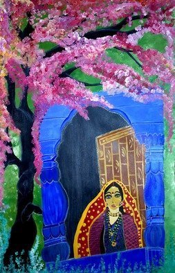 Artist: Deepti Tripathi - Title: pahari beauty - Medium: Acrylic Painting - Year: 2018