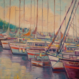 Nermin Alpar: 'marina', 2009 Oil Painting, Sea Life. 