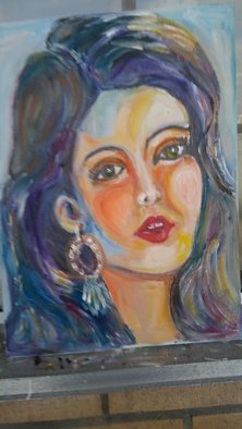 Artist: Salah Shahin - Title: cute girl - Medium: Oil Painting - Year: 2018