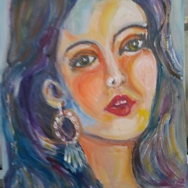 Salah Shahin: 'cute girl', 2018 Oil Painting, Beauty. Artist Description: 30 40 new oil painting canvas...