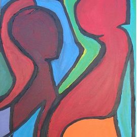Donald Sallot: 'colored shadows', 2001 Acrylic Painting, Abstract Figurative. Artist Description: Stretched canvas matte finish, original artwork, impressionism, figures. ...
