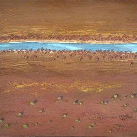Yoli Salmona: 'Blue river revisited', 2009 Mixed Media, Landscape. Artist Description:  From the Australian red west country ...