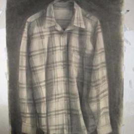 Salvatore Victor: ' stripedshirt', 2005 Charcoal Drawing, Representational. Artist Description: charcoal on rives b. f. k...
