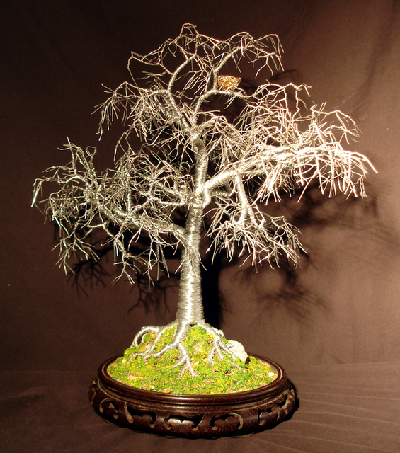 Artist Sal Villano. 'Winter Bird Nest   Wire Tree Sculpture' Artwork Image, Created in 2011, Original Book. #art #artist