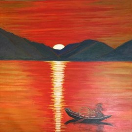 lake placid and leg rowers ii By Sandra Tingalay