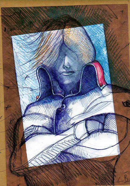 Artist Sandro Bisonni. 'Enigma Di HARLOCK' Artwork Image, Created in 2014, Original Drawing Pencil. #art #artist