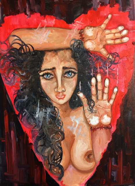 Sangeetha Bansal  'Trapped In Your Heart', created in 2016, Original Mixed Media.