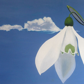 Sarah Longlands: 'Snowdrop', 2008 Oil Painting, Philosophy. 