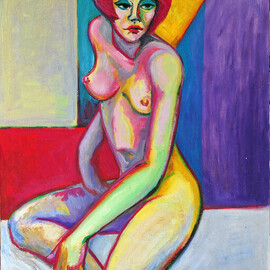 Sarangello Raquel: 'nude woman figurative', 2015 Oil Painting, Figurative. Artist Description: Female Nude Work inspired by women, their nudity, the sensual lines of their curves are combined with the look of the model. She makes the consultations that she deems necessary. Collectors are invited to visit all the works of the artist Raquel SarA! ngello. Make a gift this ...