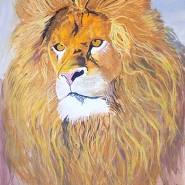 Art Sbk: 'lion painting', 2018 Oil Painting, Animals. Artist Description: This artwork shows a lion...