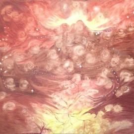 Smeetha Bhoumik: 'Clouds of Orion Nebula', 2006 Oil Painting, nature. Artist Description: The beautiful hills and clouds in the star forming dusty regions of Orion Nebula ...